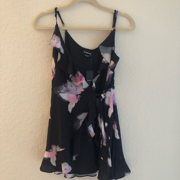 bebe Dresses & Skirts - Bebe floral black dress